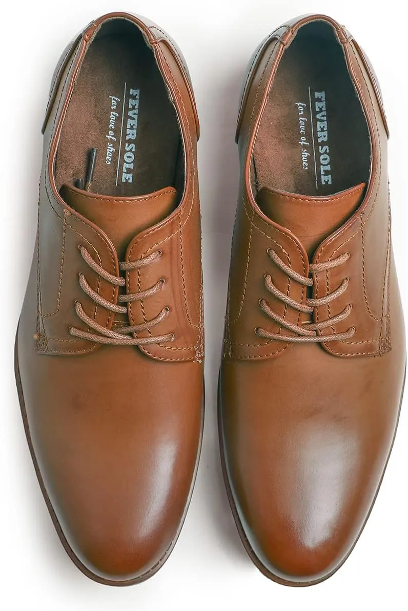 FEVERSOLE Men's Classic Dress Oxford Vegan Leather Casual Derby Shoes