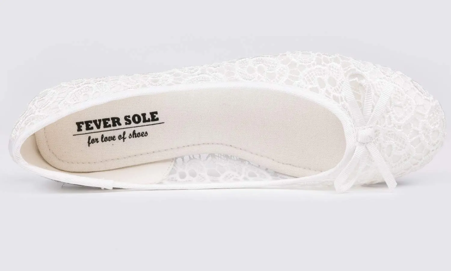 FEVERSOLE Round Toe Lace Ballet Crochet Flats Women's Comfy Breathable Shoes