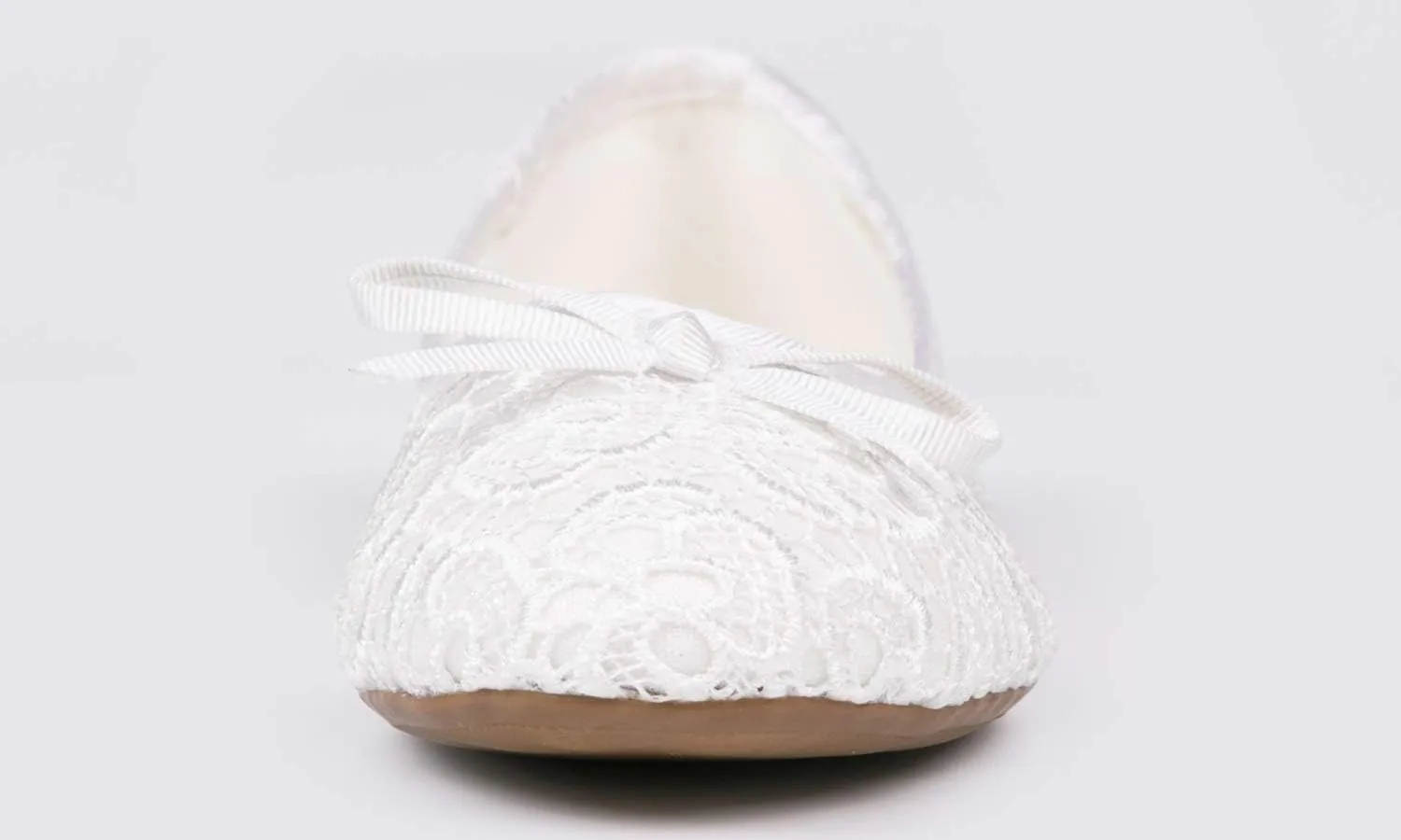 FEVERSOLE Round Toe Lace Ballet Crochet Flats Women's Comfy Breathable Shoes