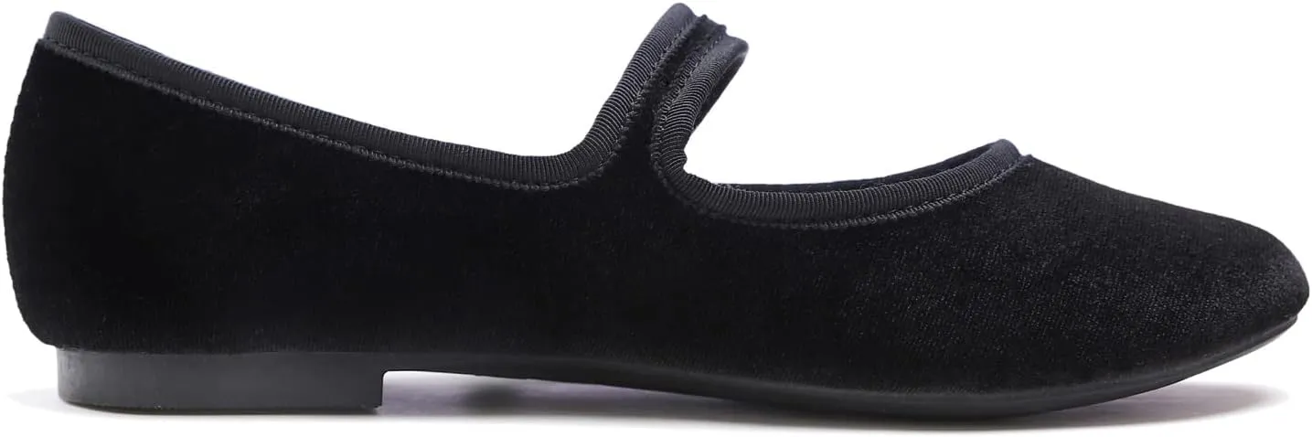 FEVERSOLE Women's Soft Cushion Extra Padded Comfort Round Toe Mary Jane Metal Buckle Fashion Ballet Flats Walking Shoes