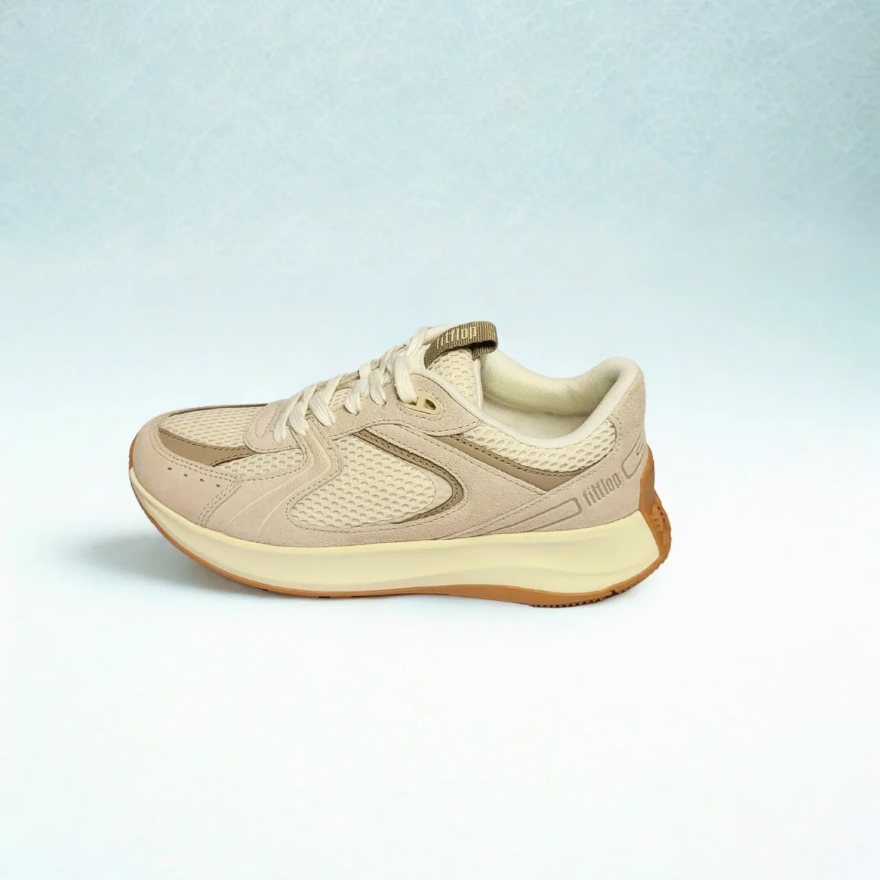 Fitflop FLOW SUEDE/MESH FLATFORM white trainers