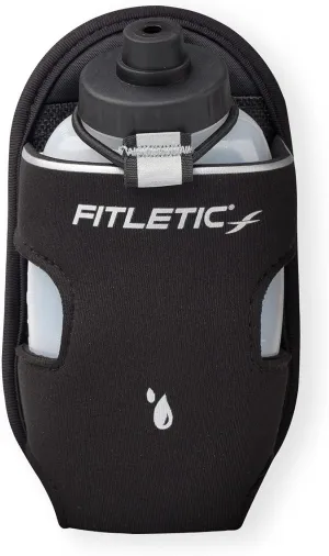 Fitletic 8-ounce Sport Water Bottle with Holster Attachable to Belts. No-Bite Cap Quick Hydration for Daily Running, Marathon, Triathlon