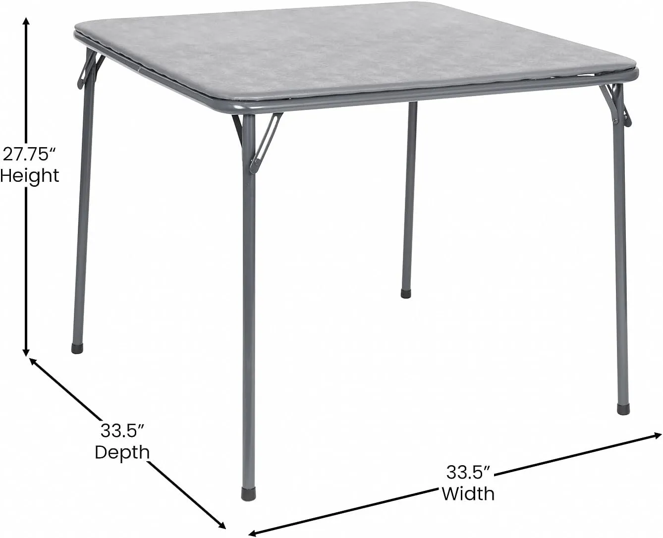 Flash Furniture Madison 5-Piece Folding Card Table and Chairs Set, Portable Event Table and Chairs Set for Indoor and Outdoor Gatherings, Gray
