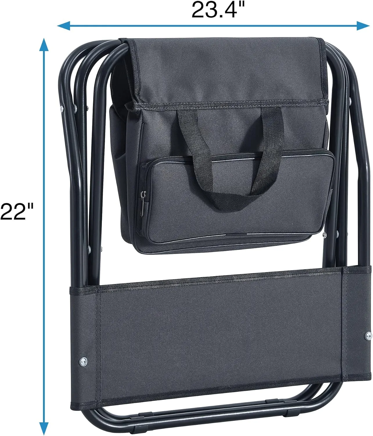 Foldable Fishing Chair with Storage Bag, Portable Lightweight Compact Camping Chair for Outdoor Activities, Supports 280 LBS