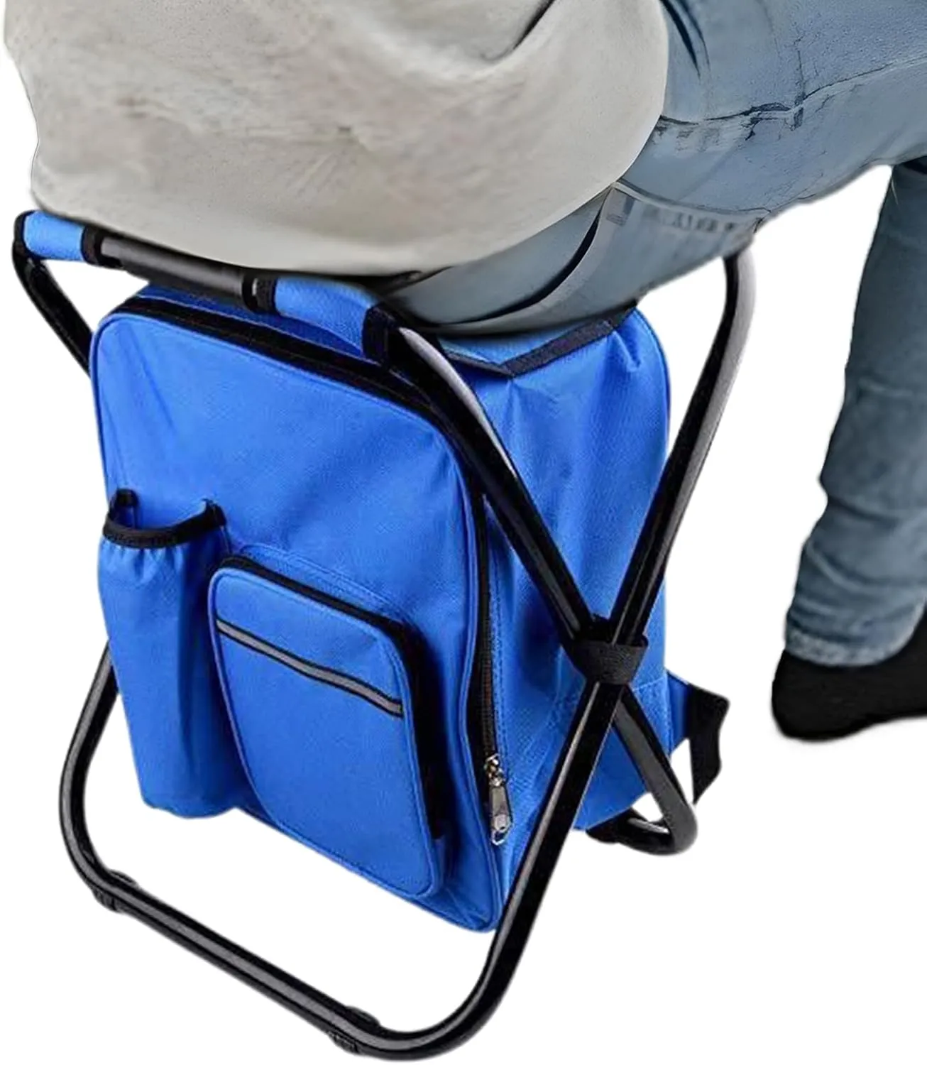 Folding Camping Chair | Foldable Chairs for Outside | Backpack Cooler Bag Camping Recliner for Mountaineering Hiking Travel Balcony Patio Festival Lawn Park Fishing Garden Backyard Picnic Poolside