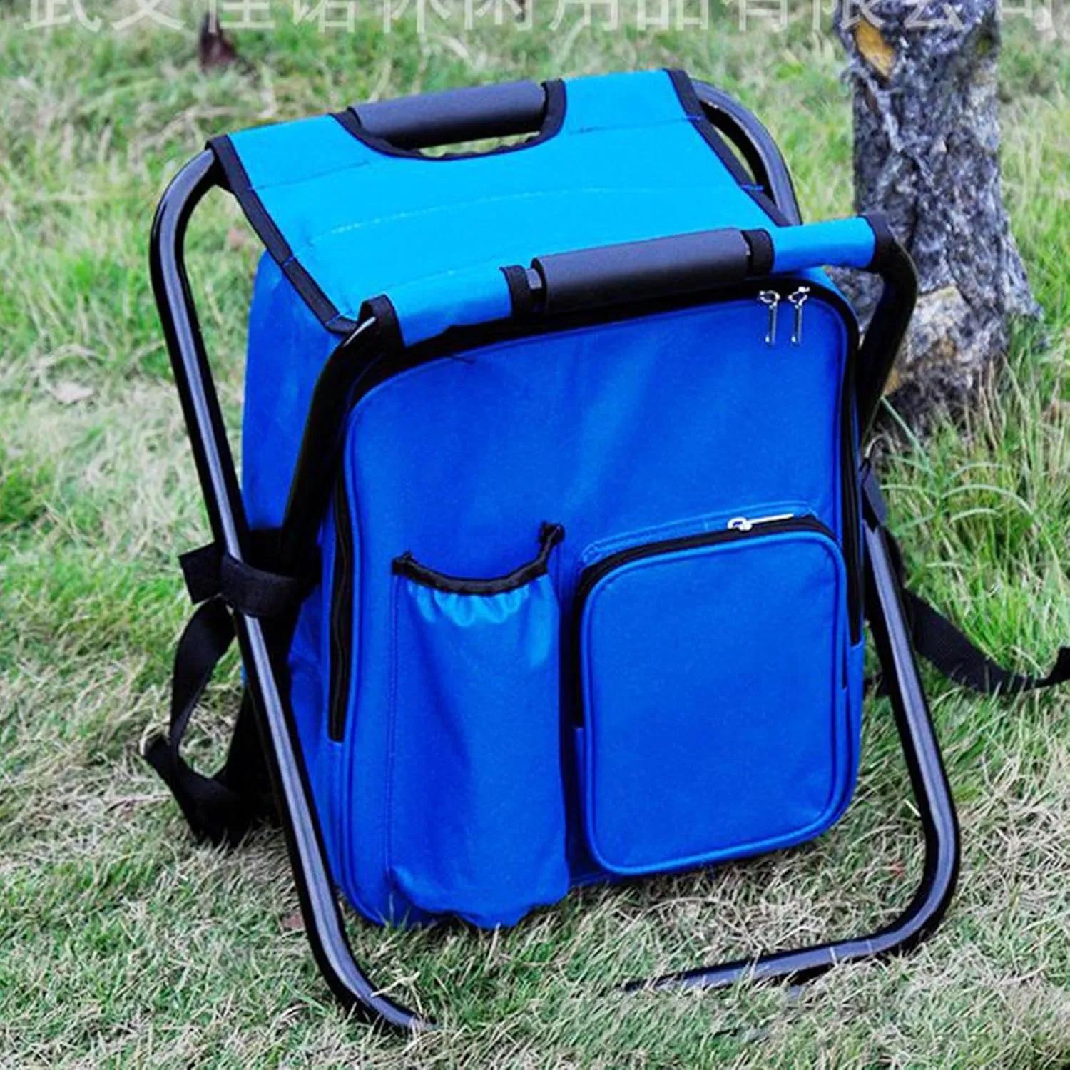 Folding Camping Chair | Foldable Chairs for Outside | Backpack Cooler Bag Camping Recliner for Mountaineering Hiking Travel Balcony Patio Festival Lawn Park Fishing Garden Backyard Picnic Poolside