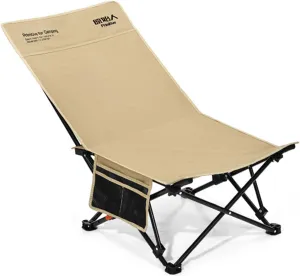 Folding Chairs Outdoor, Camping Chairs, Folding Recliner Chair, Portable Chairs for Outdoors with Side Pockets, Office Lunch Break Beach Chair, Three Levels Adjustable, for The Beach