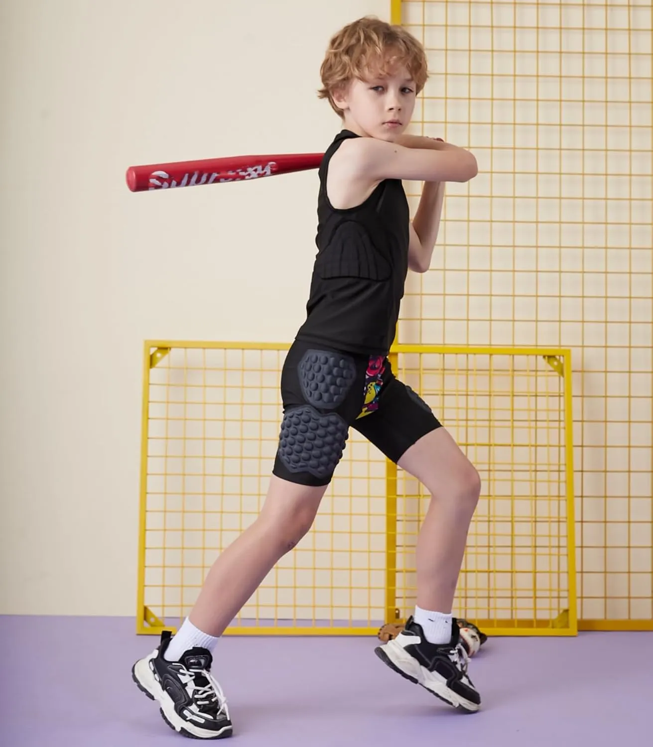 Football Rib Protector Vest for Youth Kids, Lacrosse Padded Comression Shirts for Boys & Girls