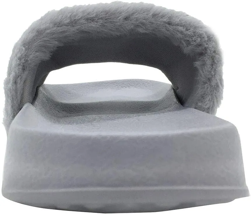 FUNKYMONKEY Women's Slides Faux Fur Cute Fuzzy Slippers Comfort Flat Sandals