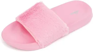 FUNKYMONKEY Women's Slides Faux Fur Cute Fuzzy Slippers Comfort Flat Sandals