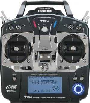 Futaba 10JA 10-Channel 2.4GHz Mode 2 Air T-FHSS Computer Radio Transmitter with R3008SB Receiver