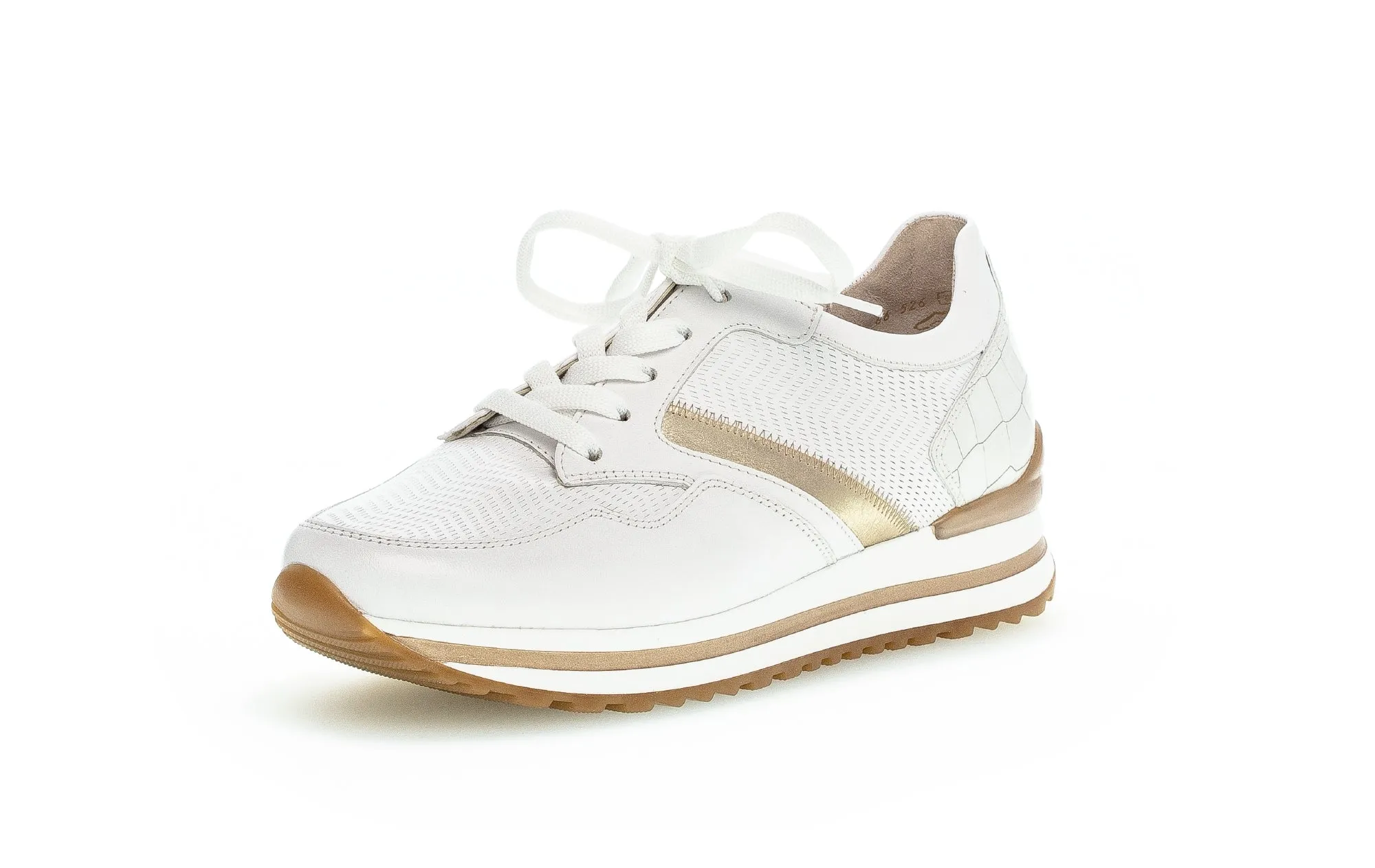GABOR - 66.526.51 LACED FASHION SHOE - WHITE/GOLD