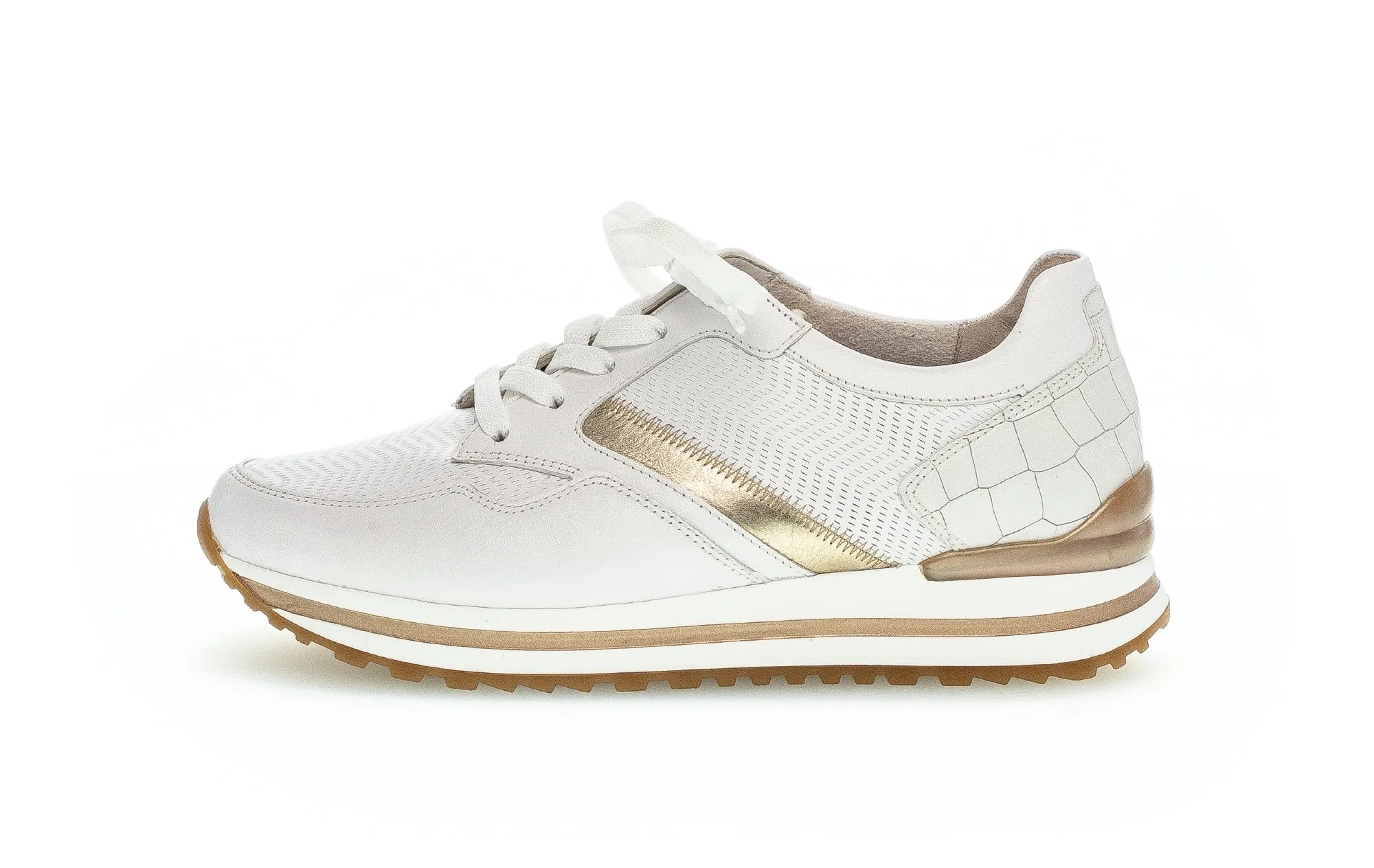 GABOR - 66.526.51 LACED FASHION SHOE - WHITE/GOLD