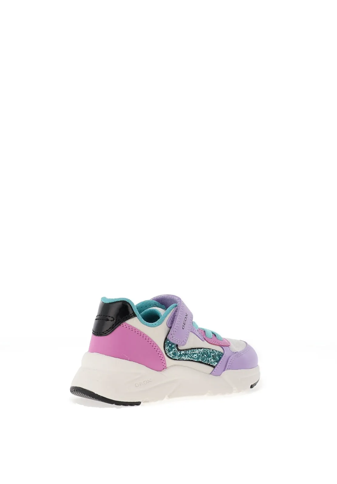 Geox Girl Loftus Glitter Trainer, White