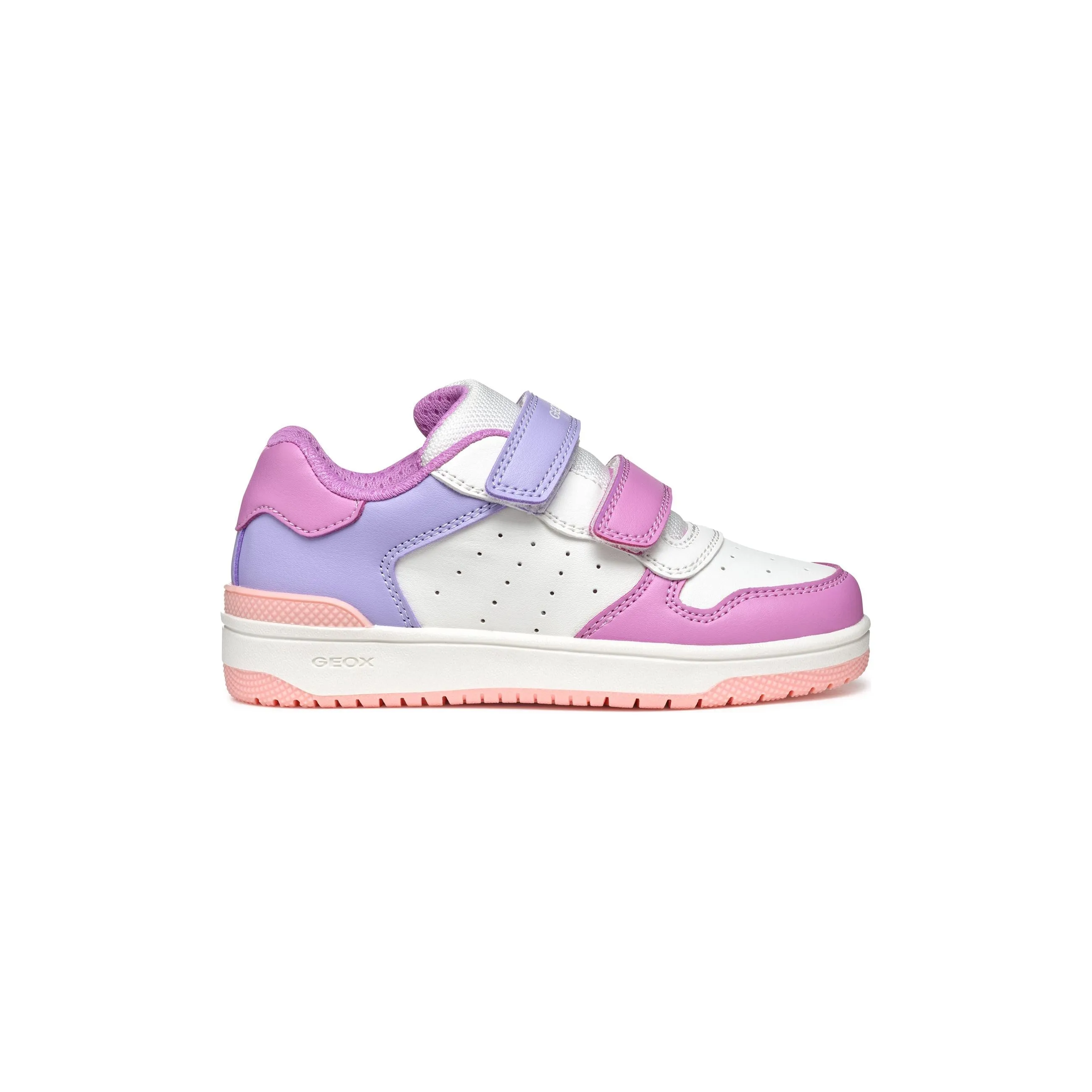 GEOX Washiba - Gilrs Velcro Trainer in Pink/Purple