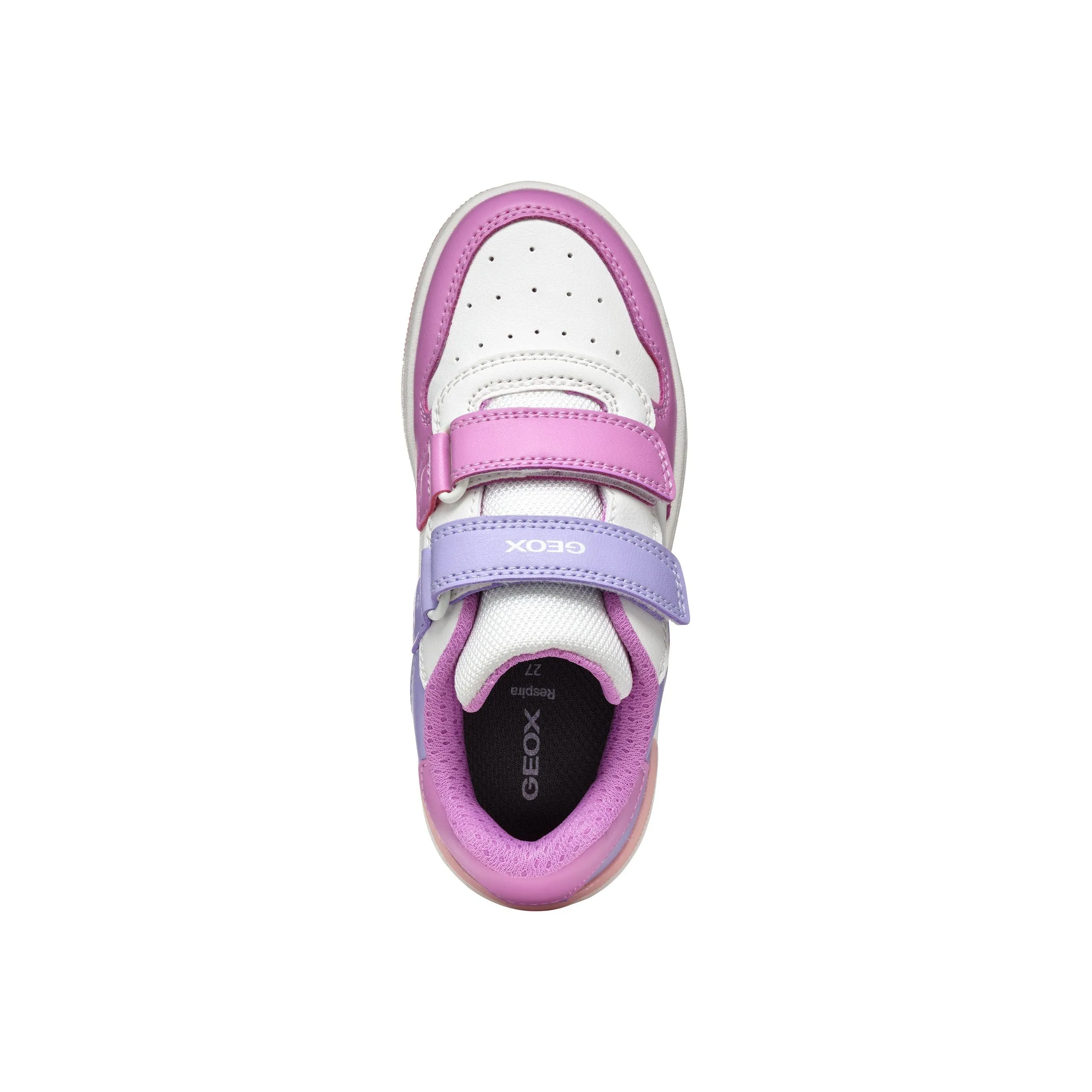 GEOX Washiba - Gilrs Velcro Trainer in Pink/Purple