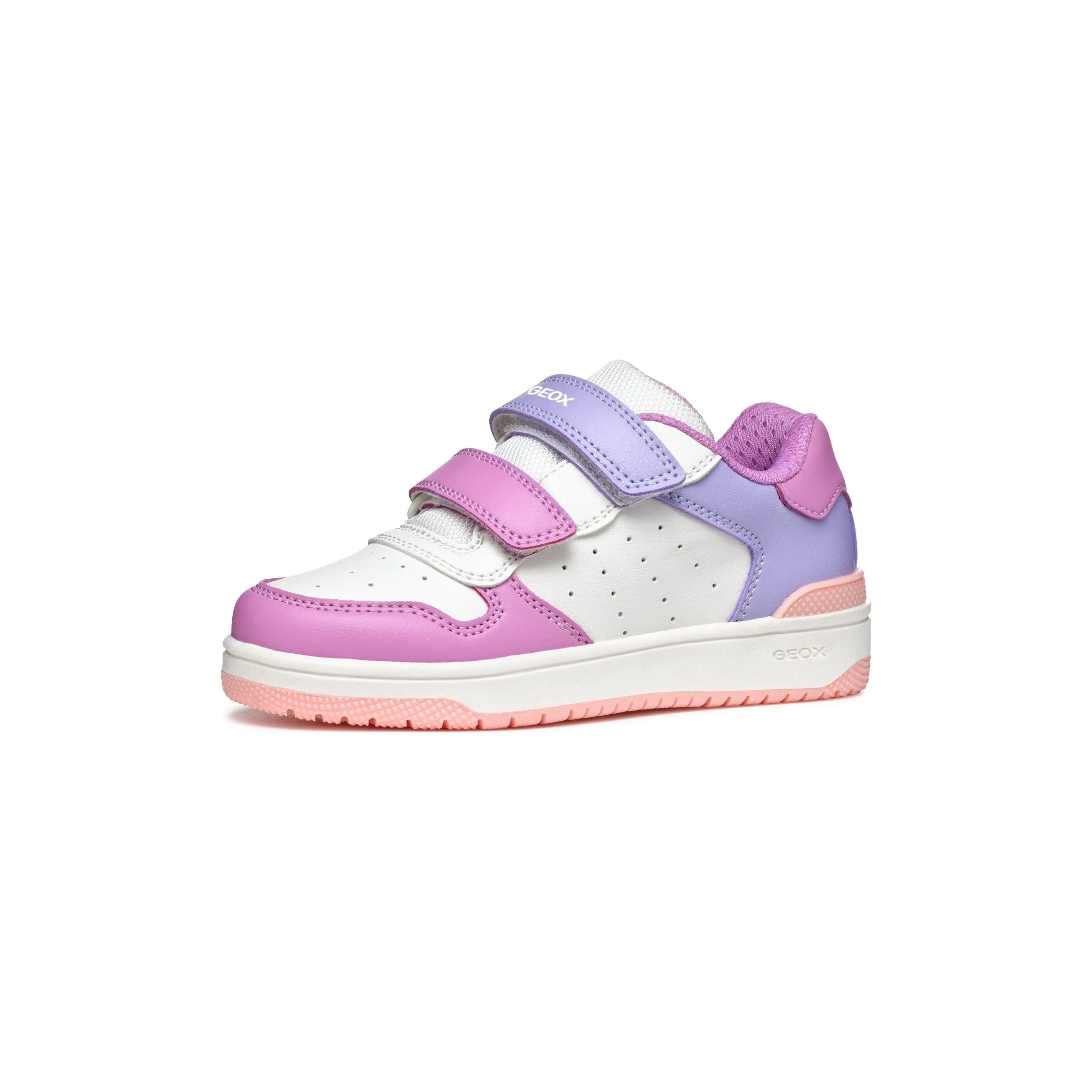 GEOX Washiba - Gilrs Velcro Trainer in Pink/Purple