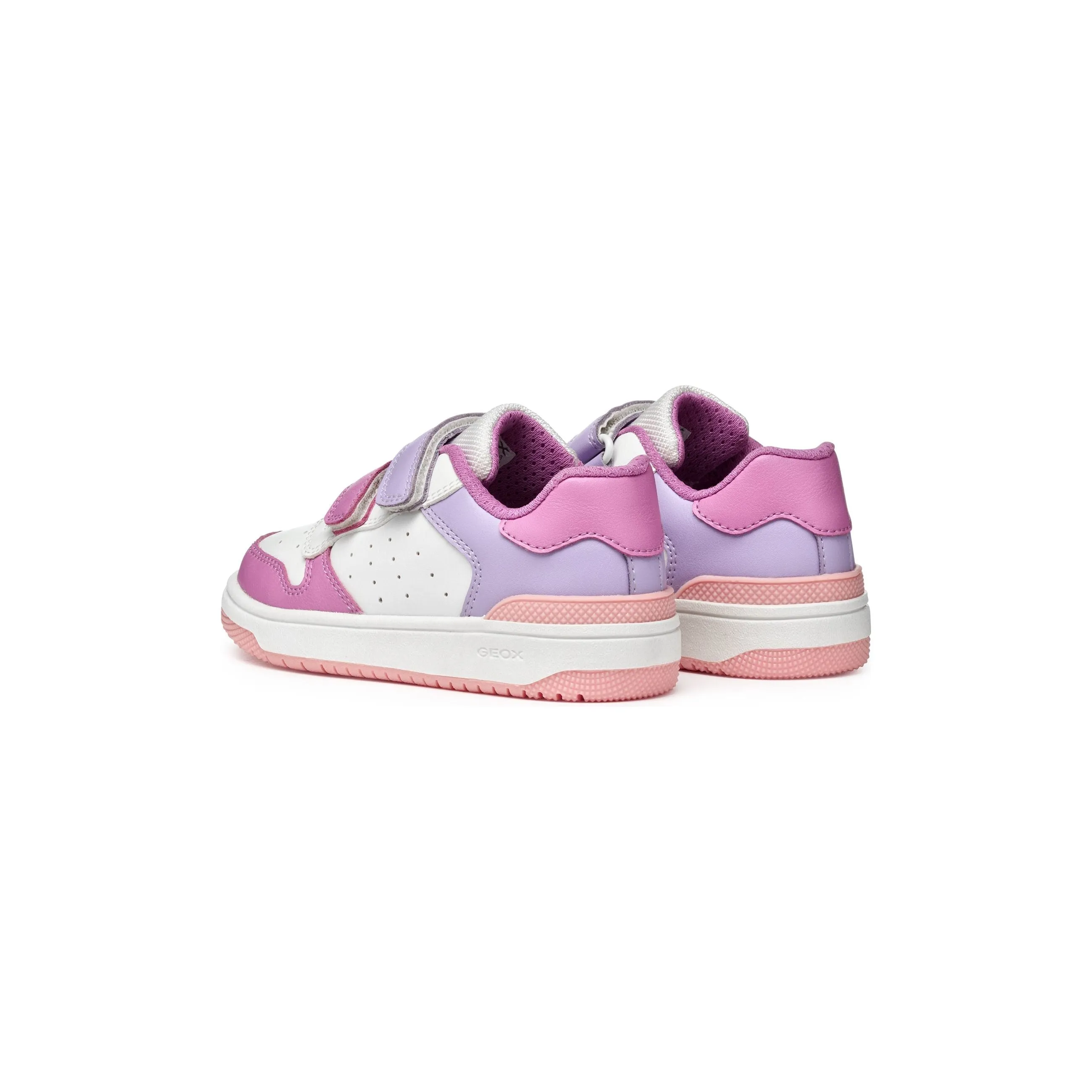 GEOX Washiba - Gilrs Velcro Trainer in Pink/Purple