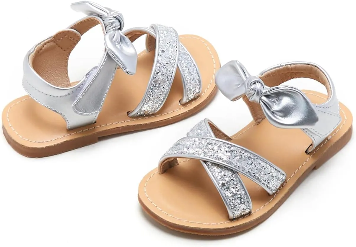 Girls Open Toe Flat Sandals Summer Casual Toddler Little Kid Sandals