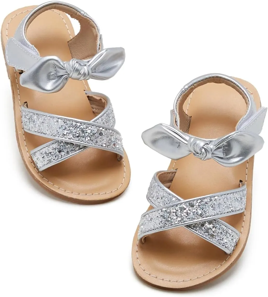 Girls Open Toe Flat Sandals Summer Casual Toddler Little Kid Sandals