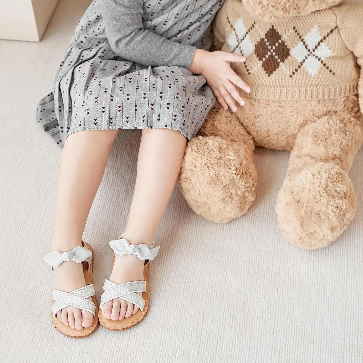 Girls Open Toe Flat Sandals Summer Casual Toddler Little Kid Sandals