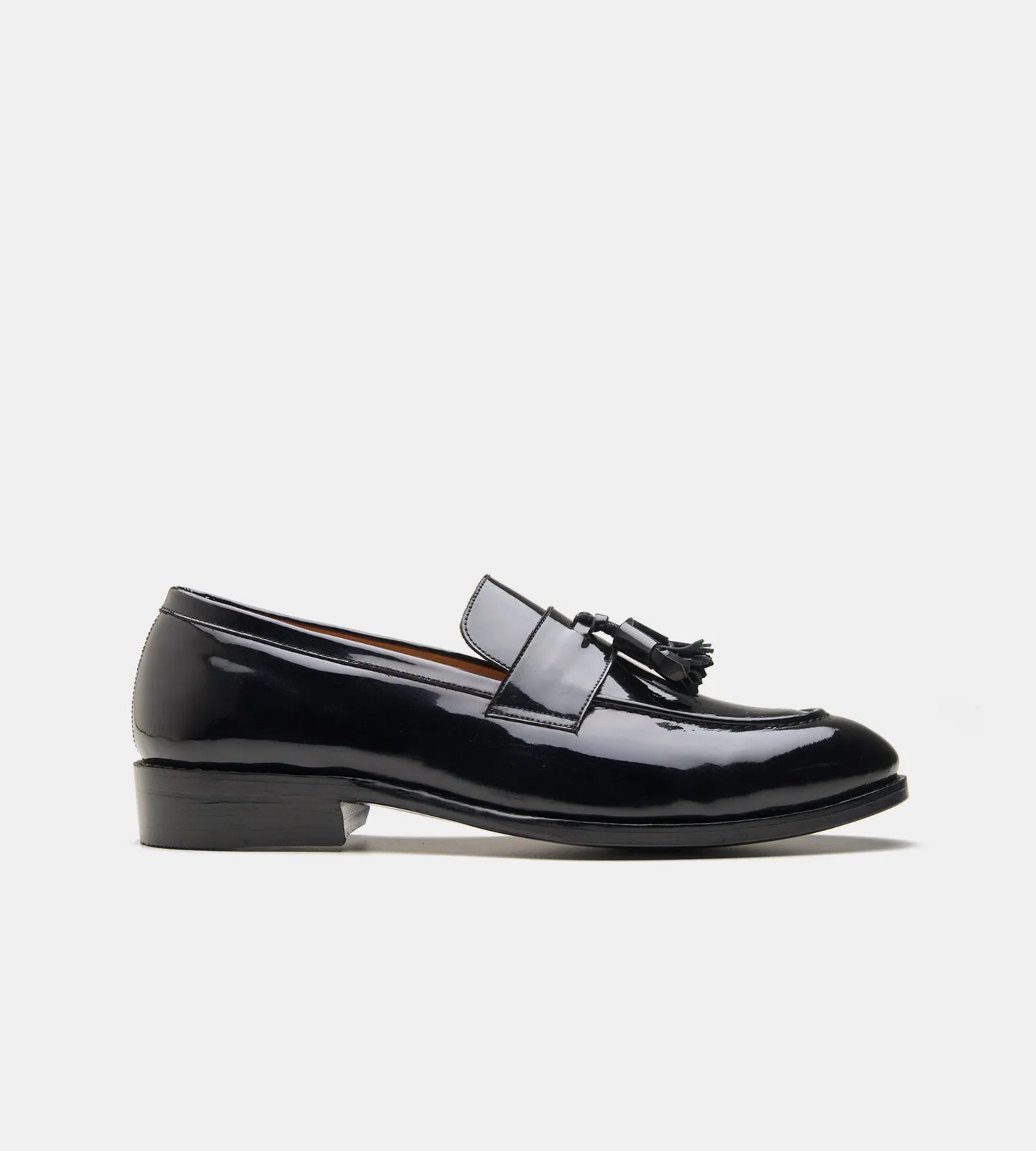 Goodyear Welted Black Patent Tassel Loafers