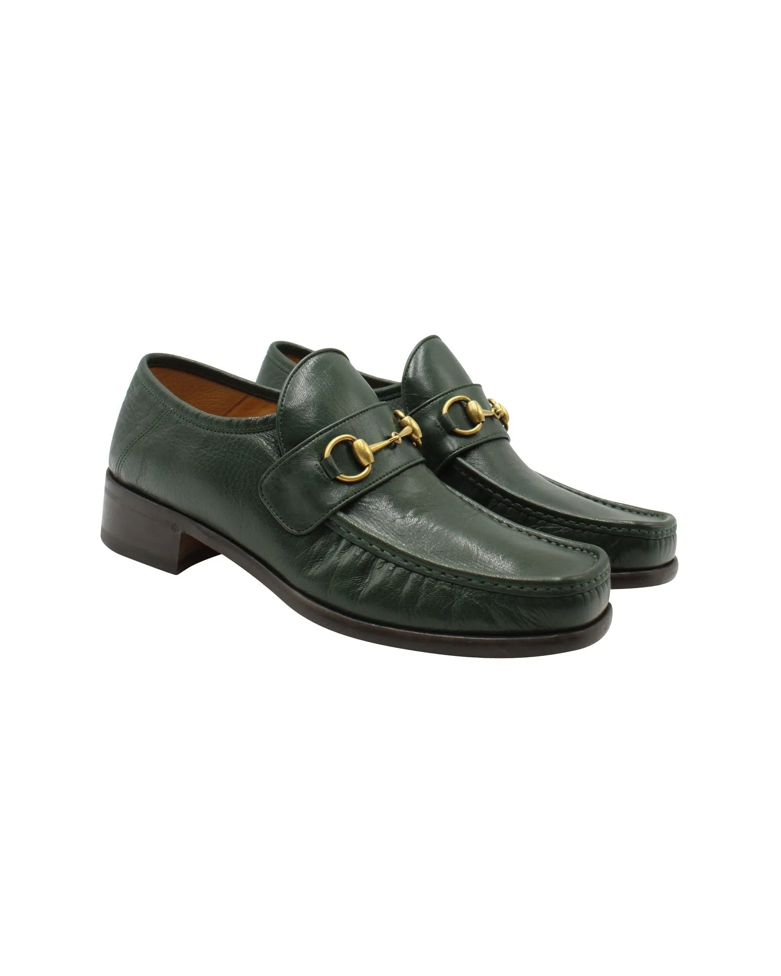 Gucci Horsebit Loafers in Dark Green Calf Leather