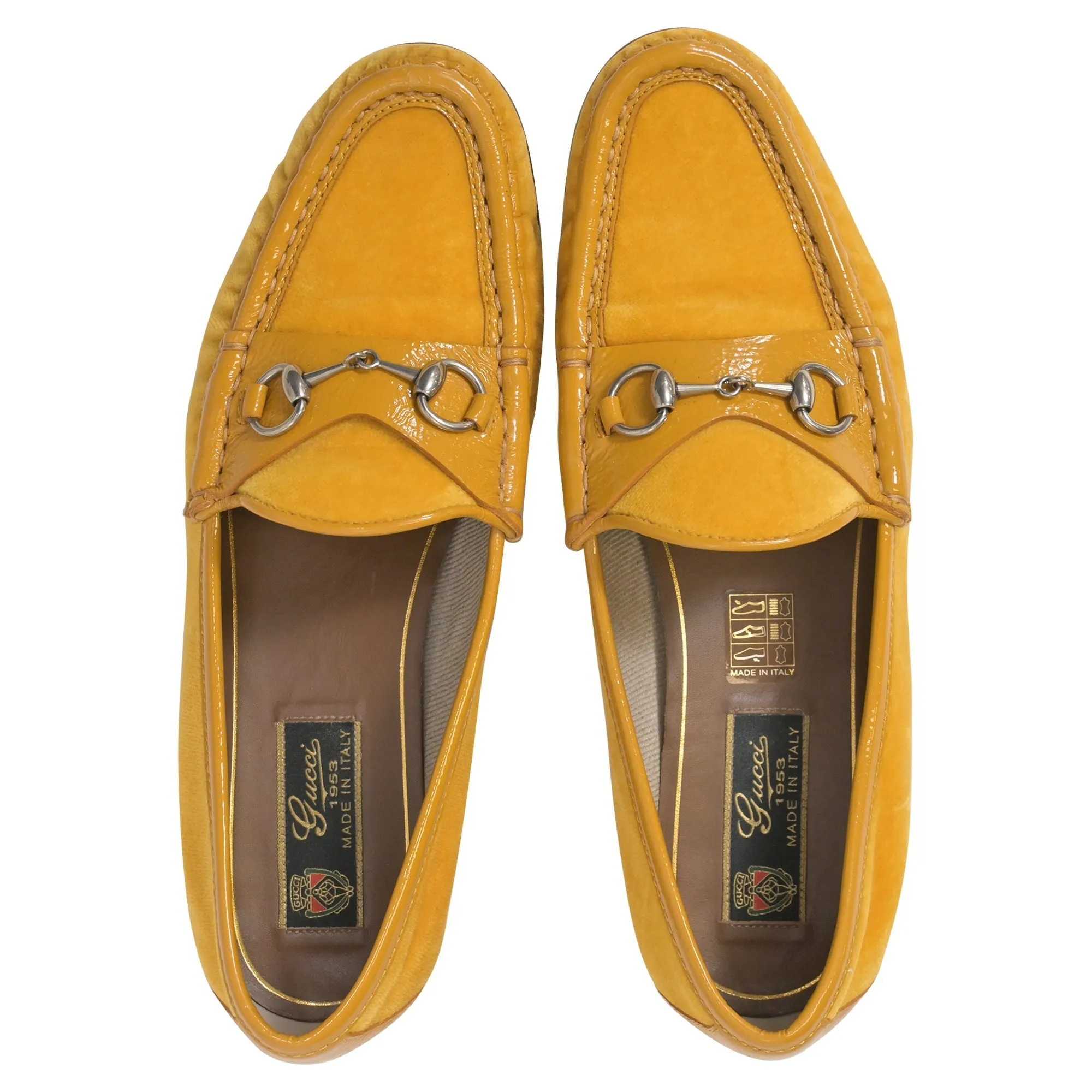 Gucci Horsebit Loafers in Yellow Suede