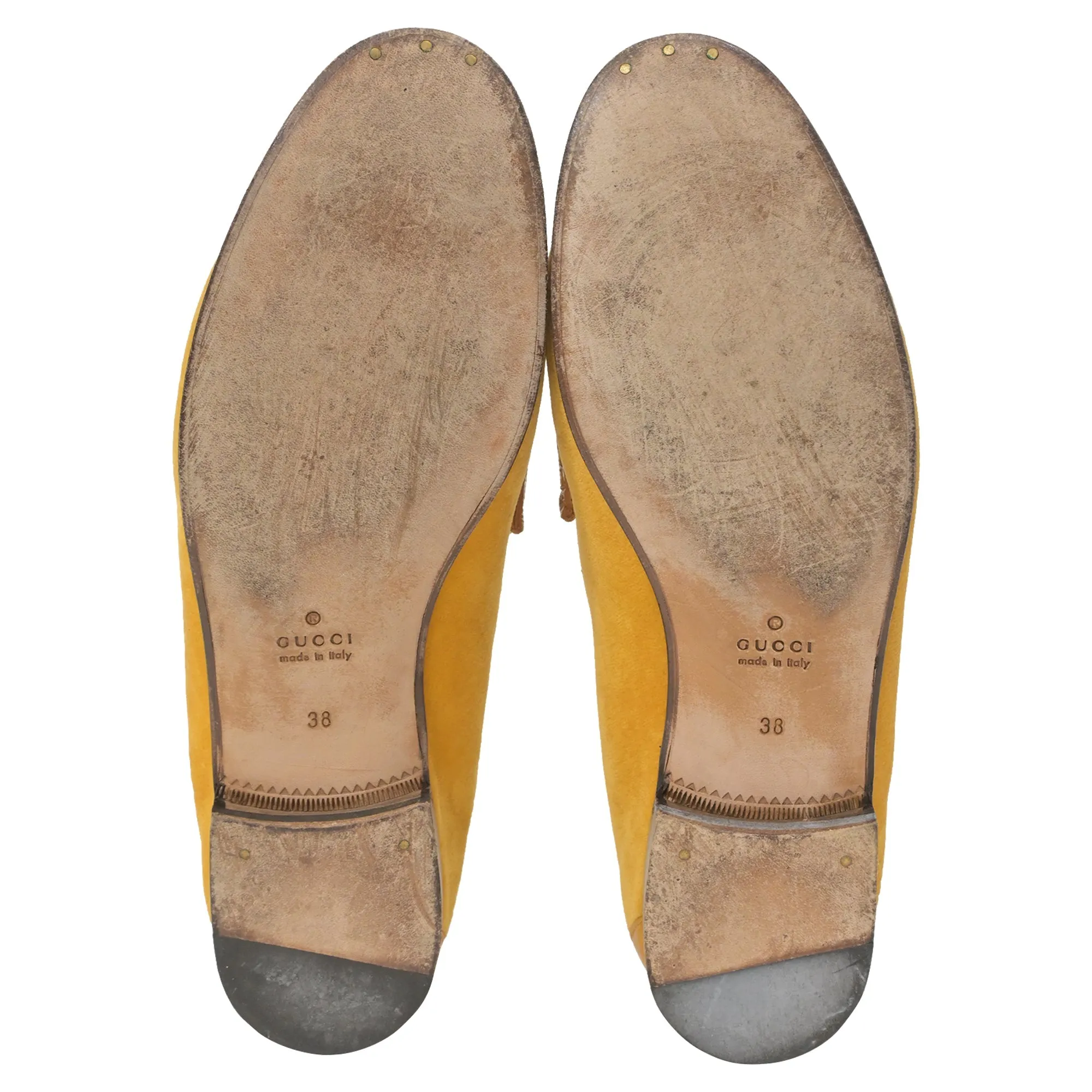 Gucci Horsebit Loafers in Yellow Suede
