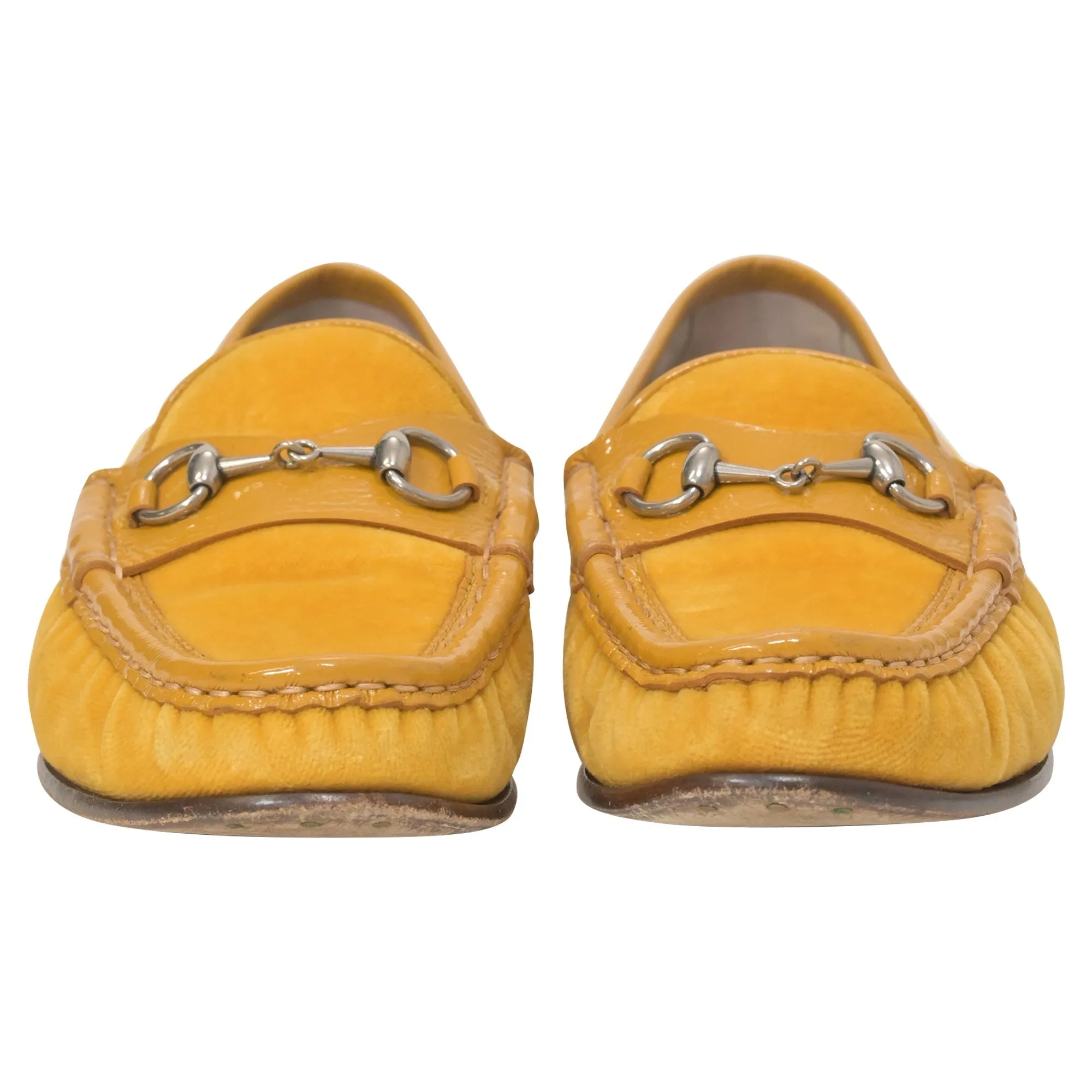 Gucci Horsebit Loafers in Yellow Suede