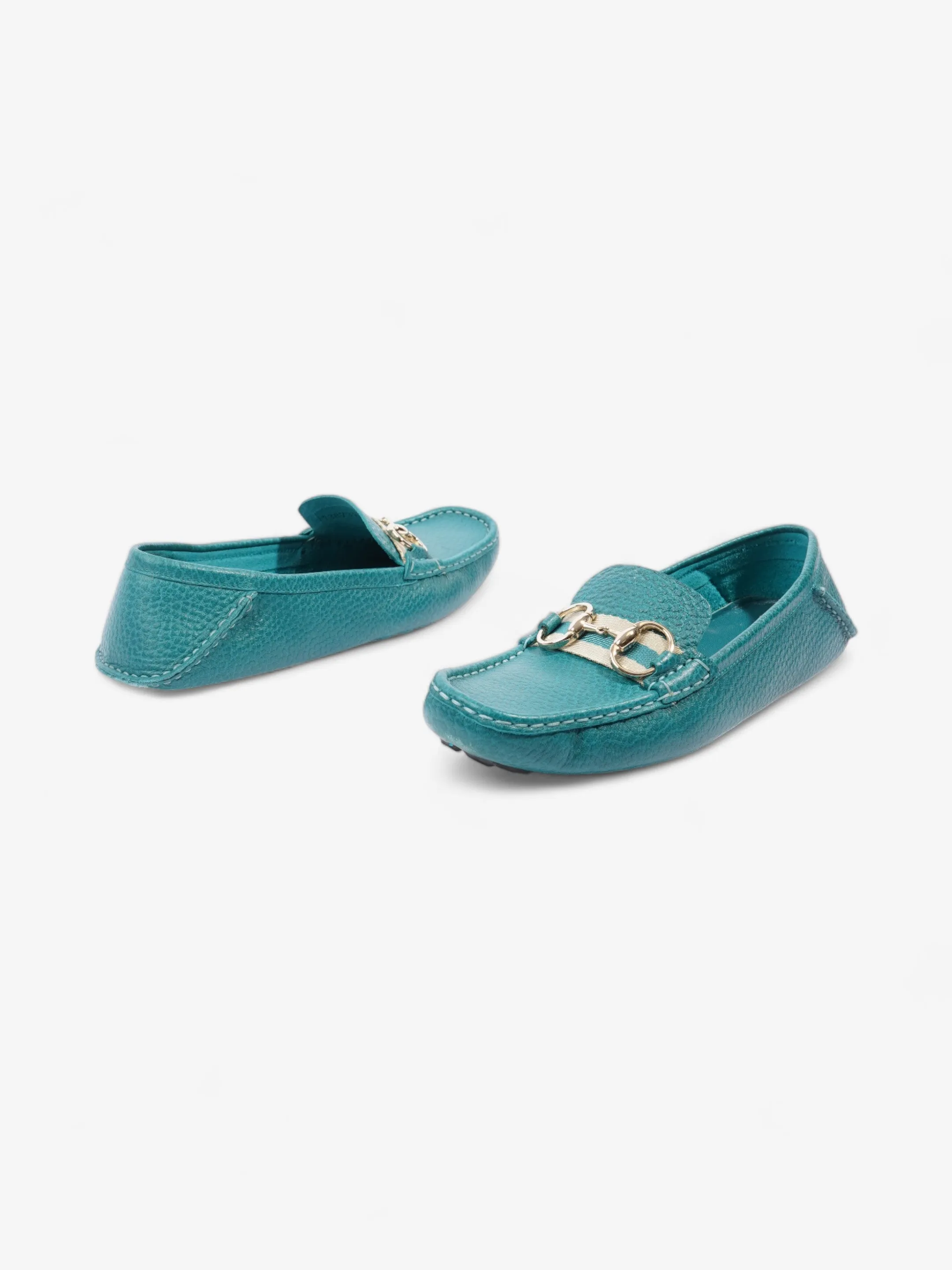 Gucci Horsebit Slip On Loafers Turquoise Blue  Leather EU 39 UK 6