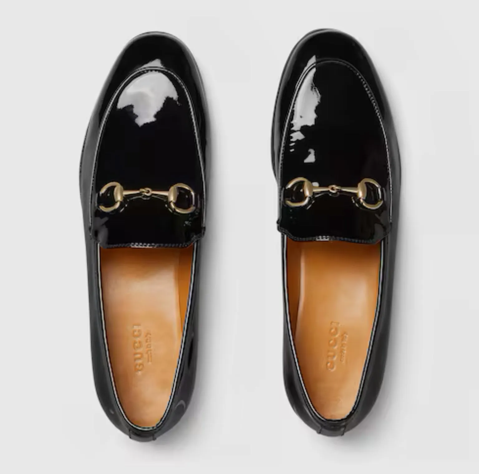 Gucci Jordaan Horsebit Patent Leather Loafers