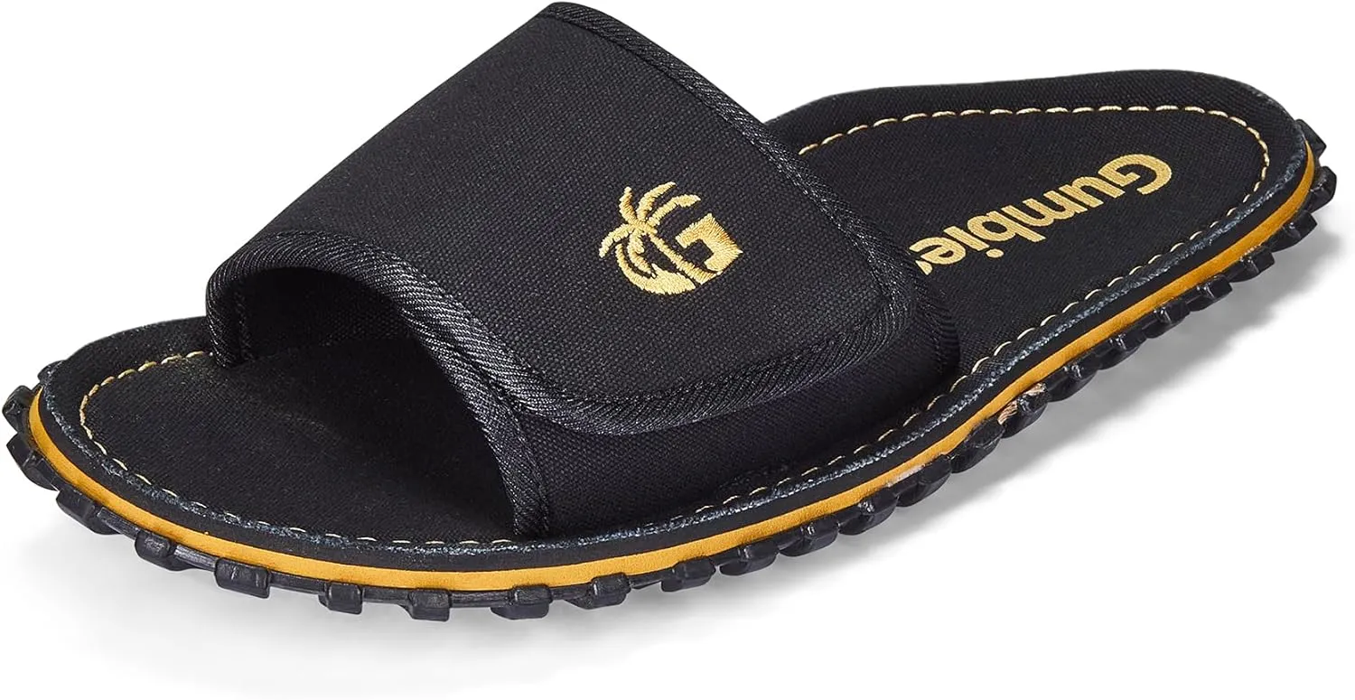 Gumbies Strider Unisex Slides, with Supersoft Cotton Adjustable Strap, Cotton Footbed & Recycled Rubber Sole - Comfort Guaranteed