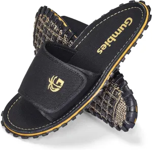 Gumbies Strider Unisex Slides, with Supersoft Cotton Adjustable Strap, Cotton Footbed & Recycled Rubber Sole - Comfort Guaranteed