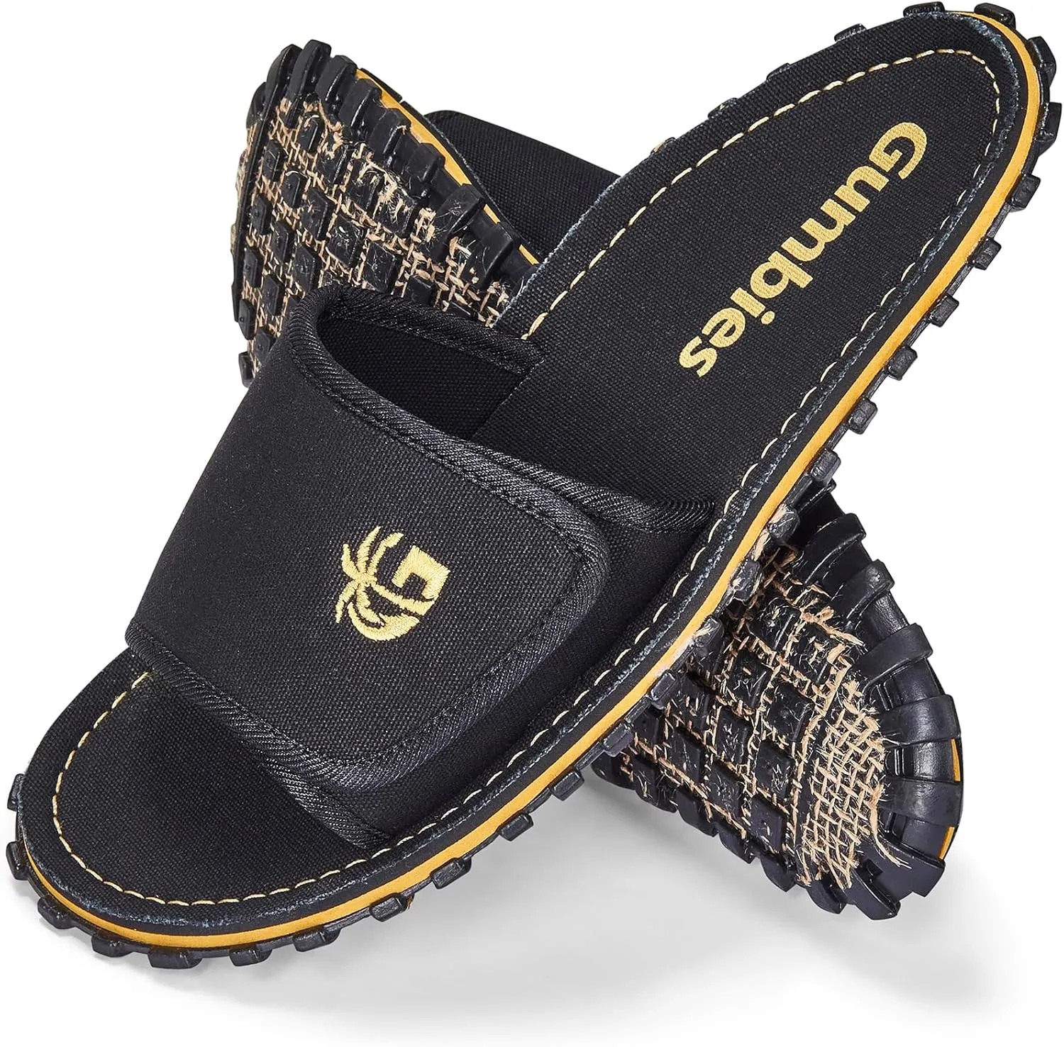 Gumbies Strider Unisex Slides, with Supersoft Cotton Adjustable Strap, Cotton Footbed & Recycled Rubber Sole - Comfort Guaranteed