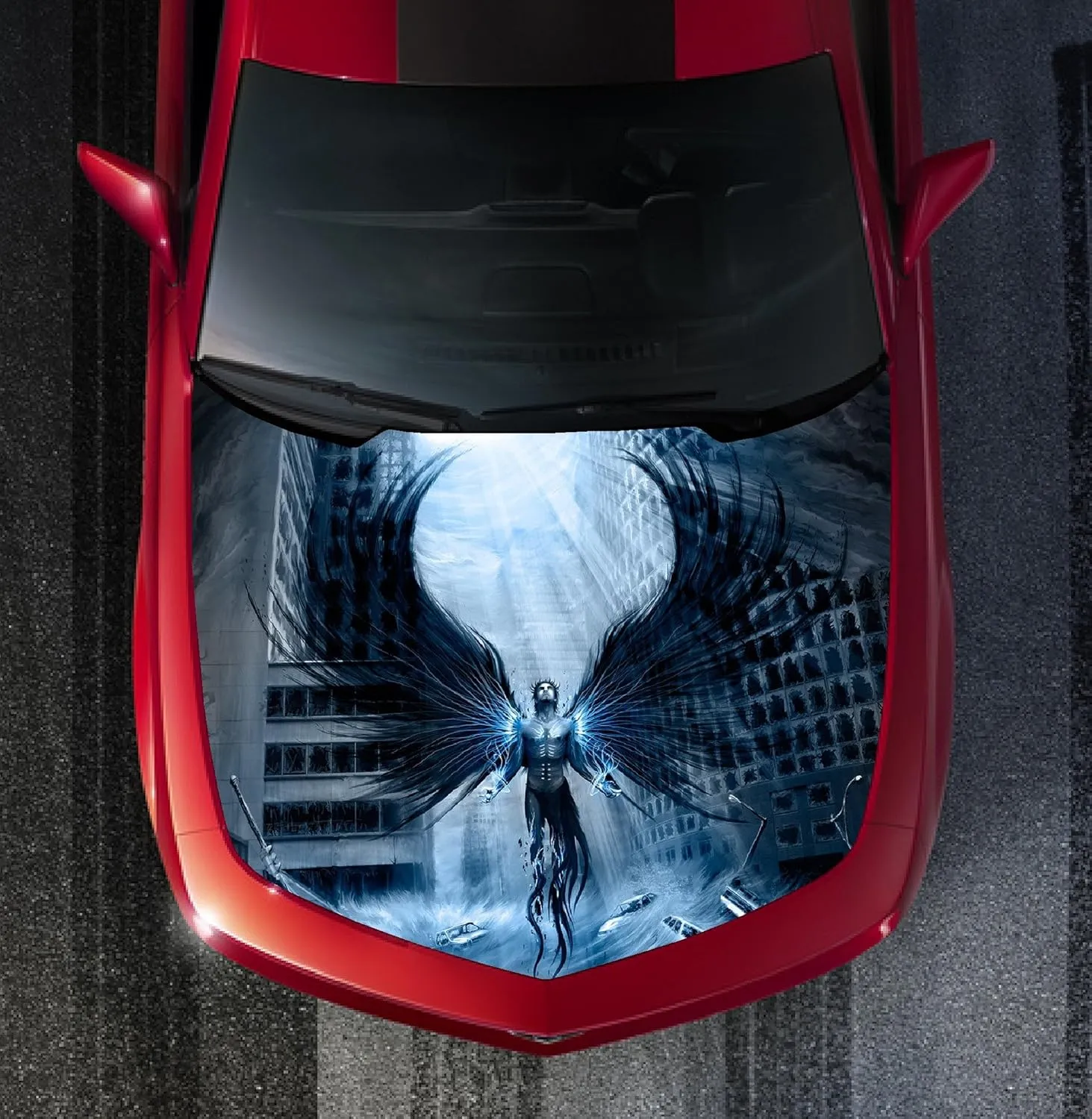 H30 Angel - Hood WRAP - Wraps Decal Sticker Tint Vinyl Image Graphic Carbon Print Laminated Printed Fiber 3