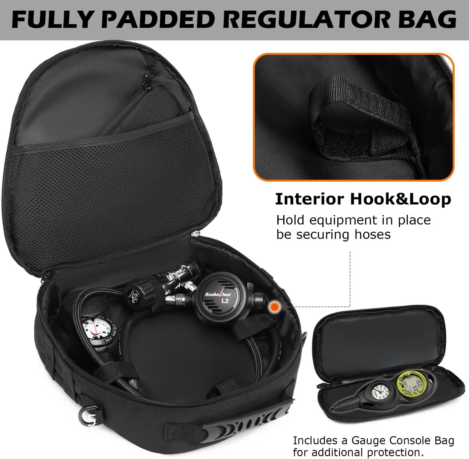 HAMBOLY Scuba Regulator Bag Padded Diving Regulator Protective Case Diving Snorkeling Gear Storage Carry Pouch