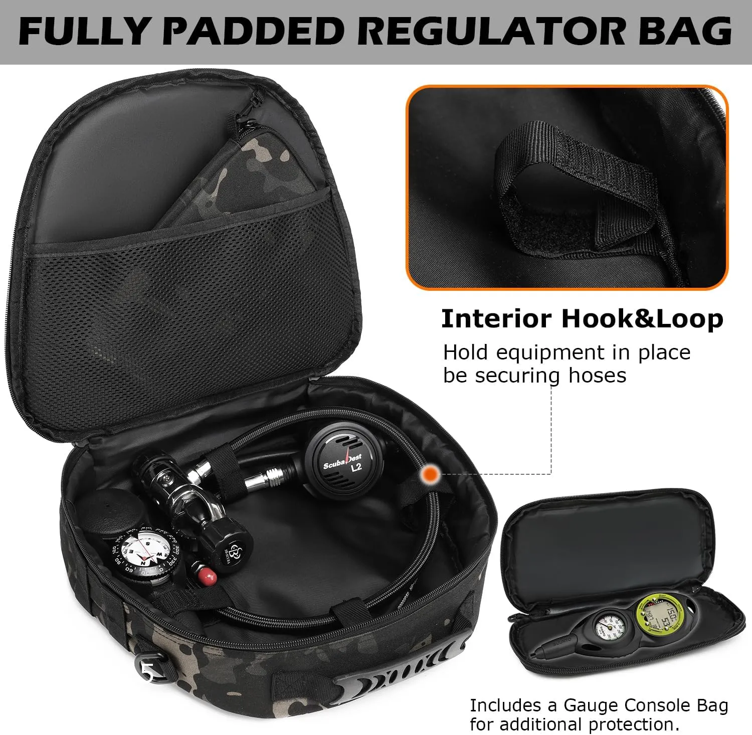 HAMBOLY Scuba Regulator Bag Padded Diving Regulator Protective Case Diving Snorkeling Gear Storage Carry Pouch