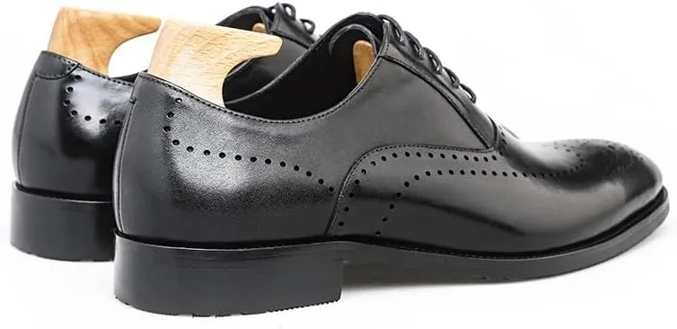 Handmade Brogues Oxford Shoes Genuine Leather Calfskin Leather Lace-up Brogue Dress Shoes Classic Business Formal Shoes Man Handcrafted Mens