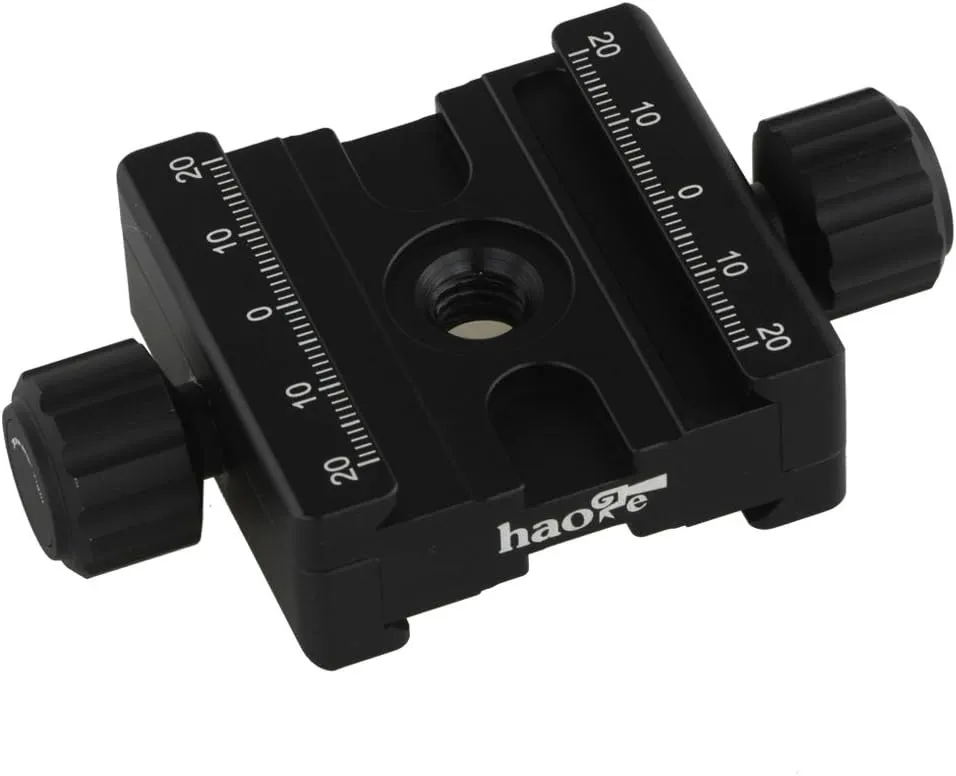 Haoge CP-50BII 50mm Subtend Double Dual Quick Release Clamp for Arca Swiss RRS Benro Rail Plate Nodal Slide