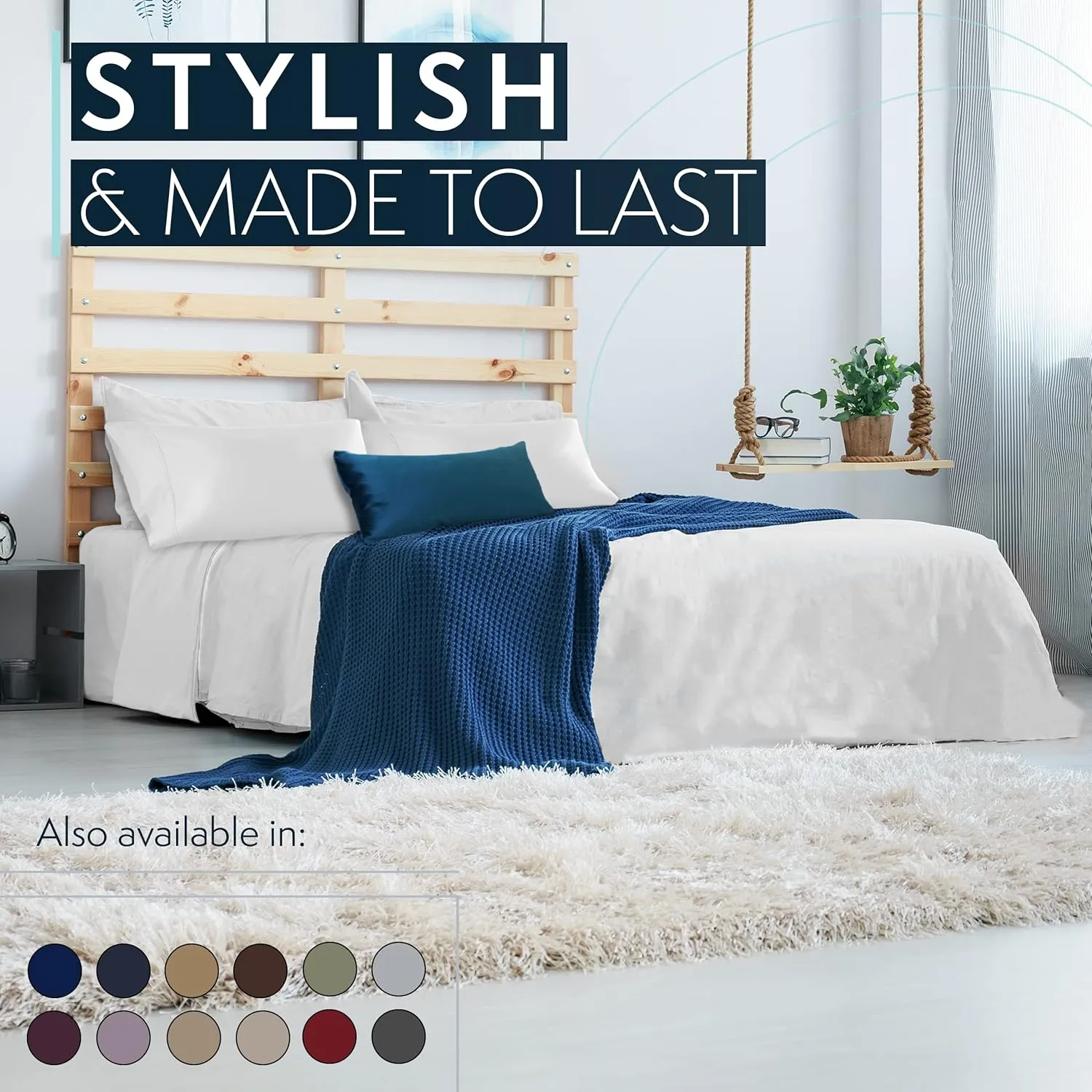 HC COLLECTION Twin Sheets Set, 3 pc Bed Sheets & Pillowcase Set - Machine Washable for Easy Care - Soft & Breathable All Season Microfiber Sheets with Deep Pockets - Beige