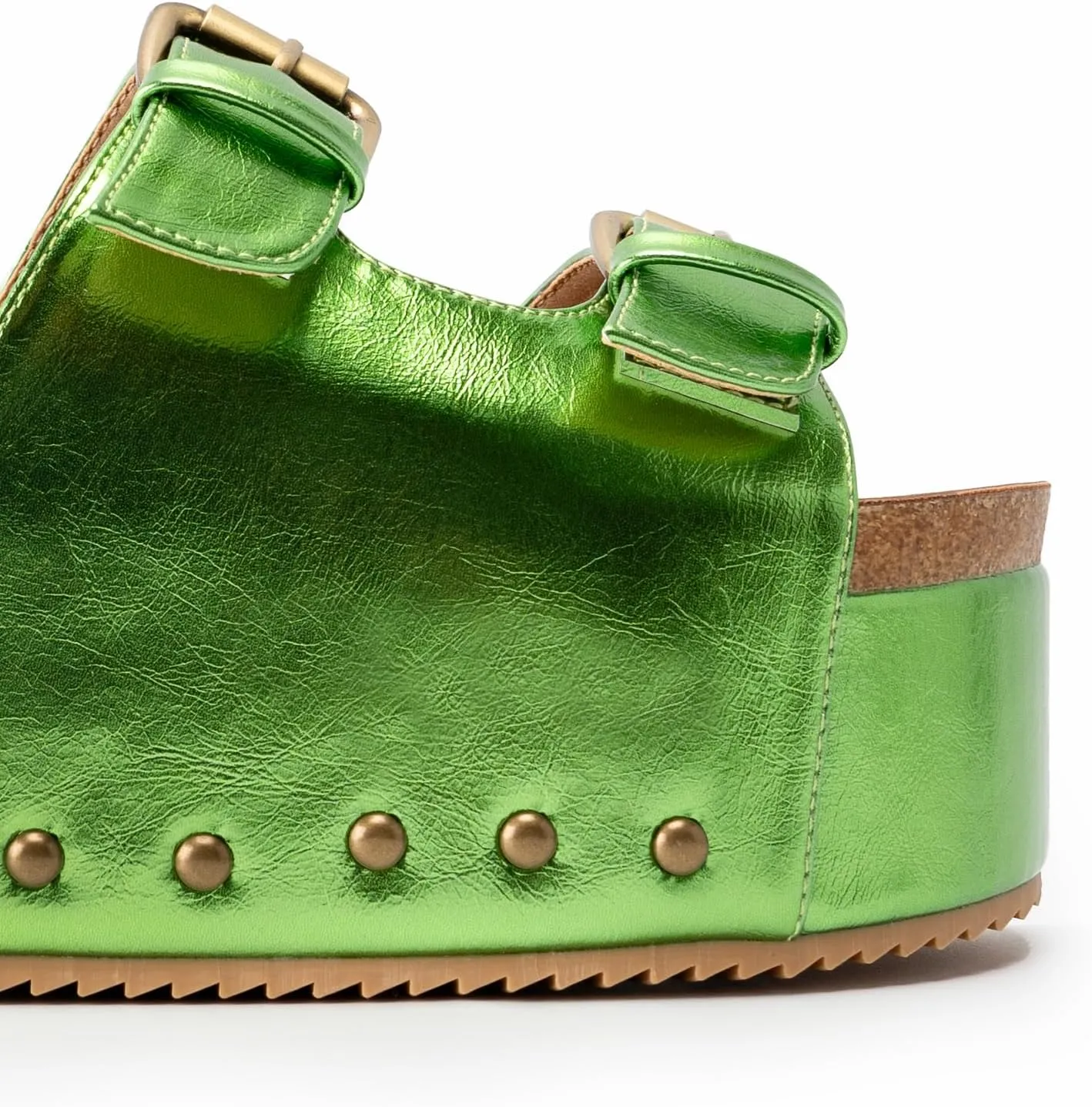 heelchic Platform Sandals Women, Chunky Platform Wedges with Arch Support, Big Buckle Casual Open Toe Slide Sandals