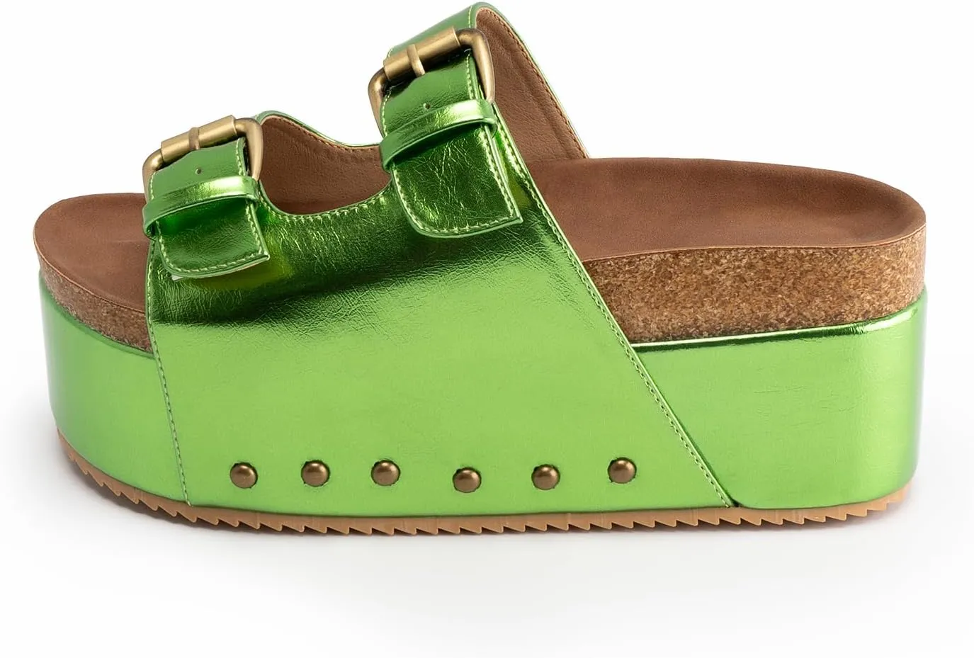 heelchic Platform Sandals Women, Chunky Platform Wedges with Arch Support, Big Buckle Casual Open Toe Slide Sandals