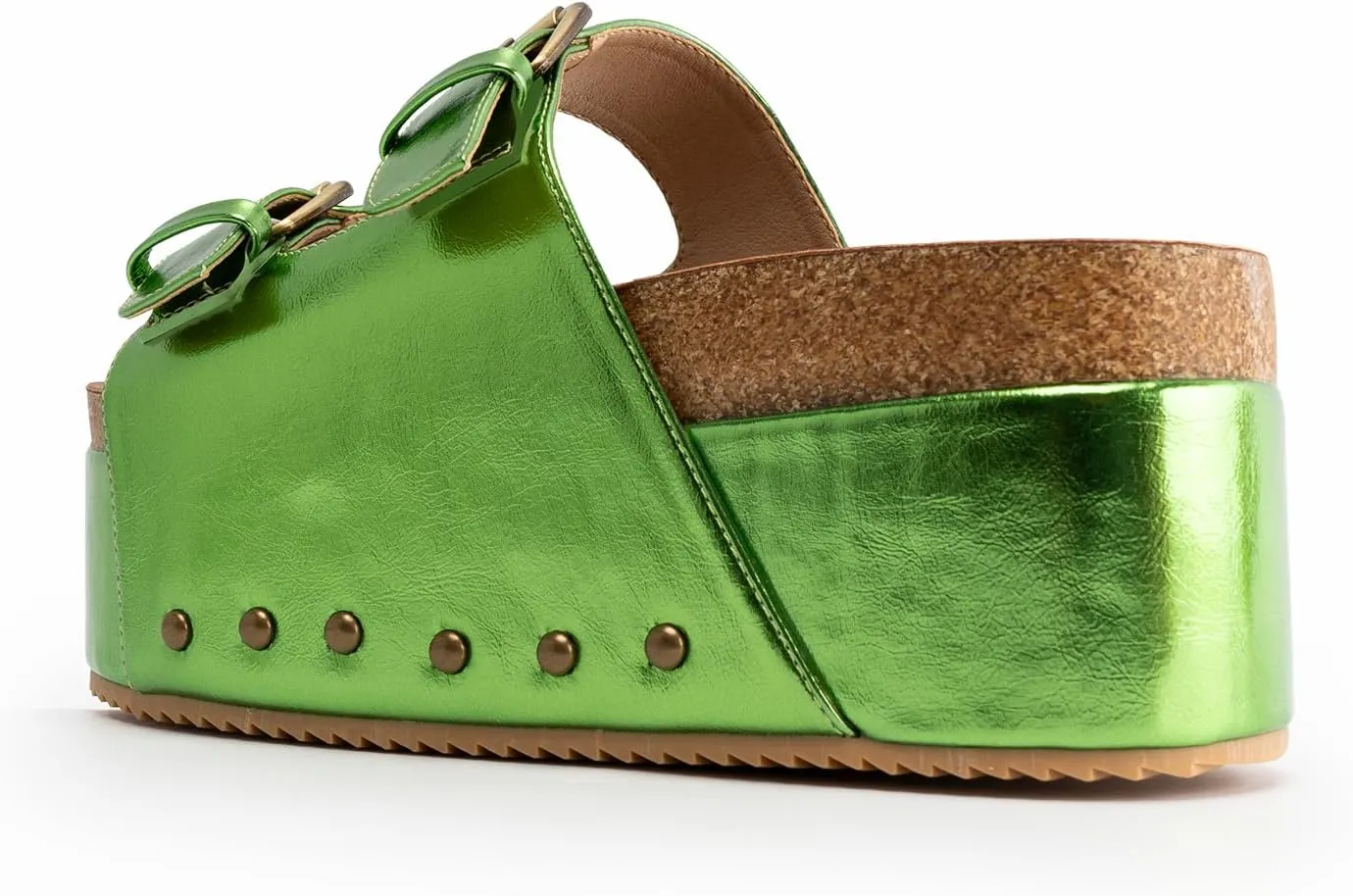 heelchic Platform Sandals Women, Chunky Platform Wedges with Arch Support, Big Buckle Casual Open Toe Slide Sandals