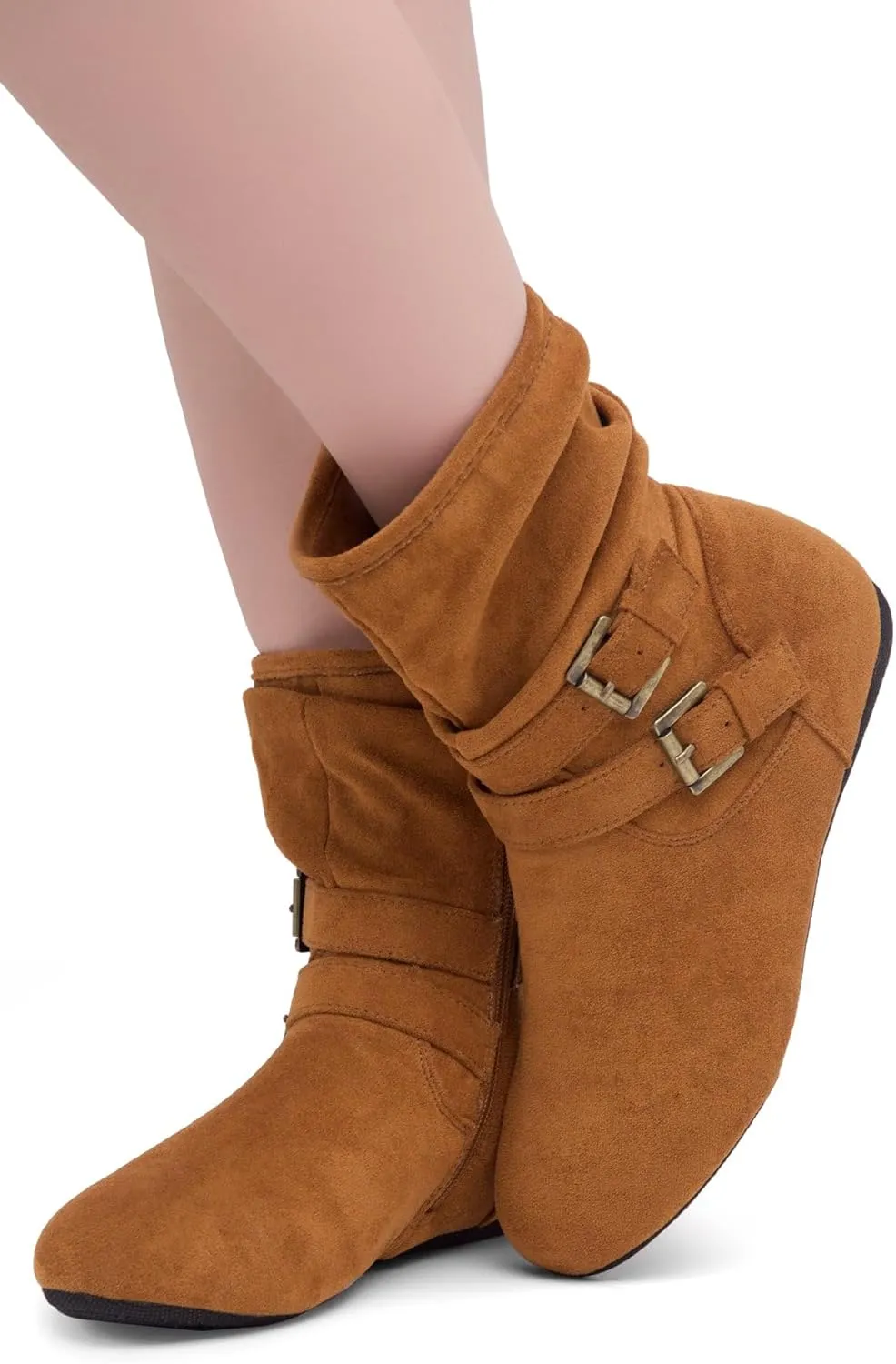Herstyle Lindell Womens Ankle Booties Fashion Slouch Mid-Calf Flat Boots