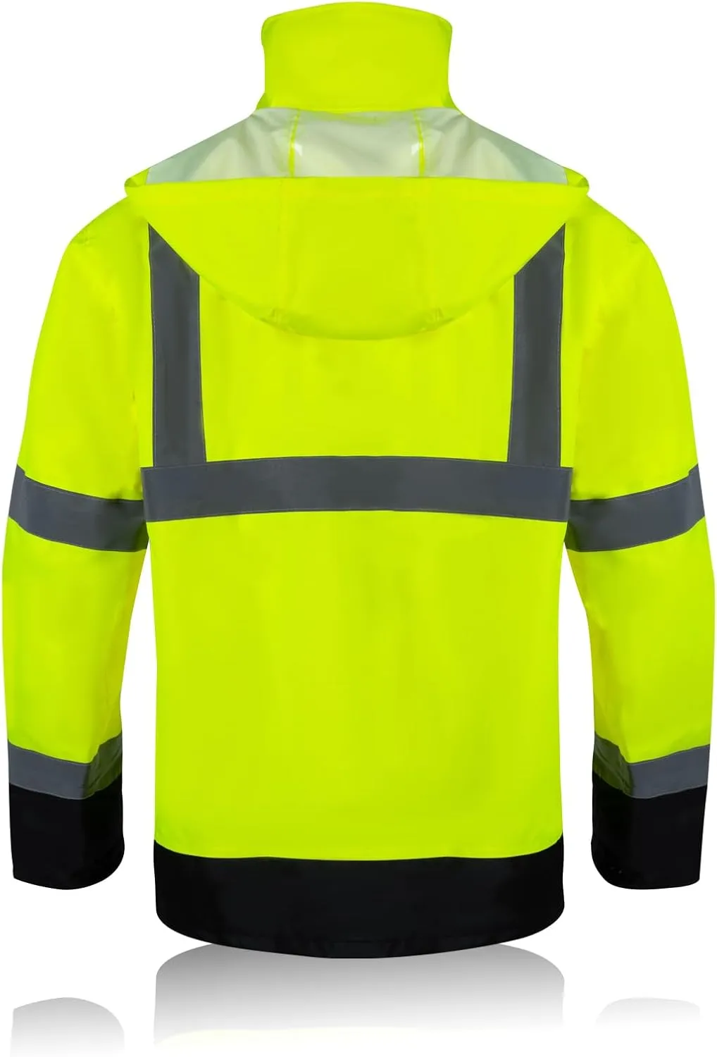 Hi Vis Rain Jacket, Men's Workwear Rain Suits Waterproof, Class 3 High Visibility Rain Coats for Men Rain Gear