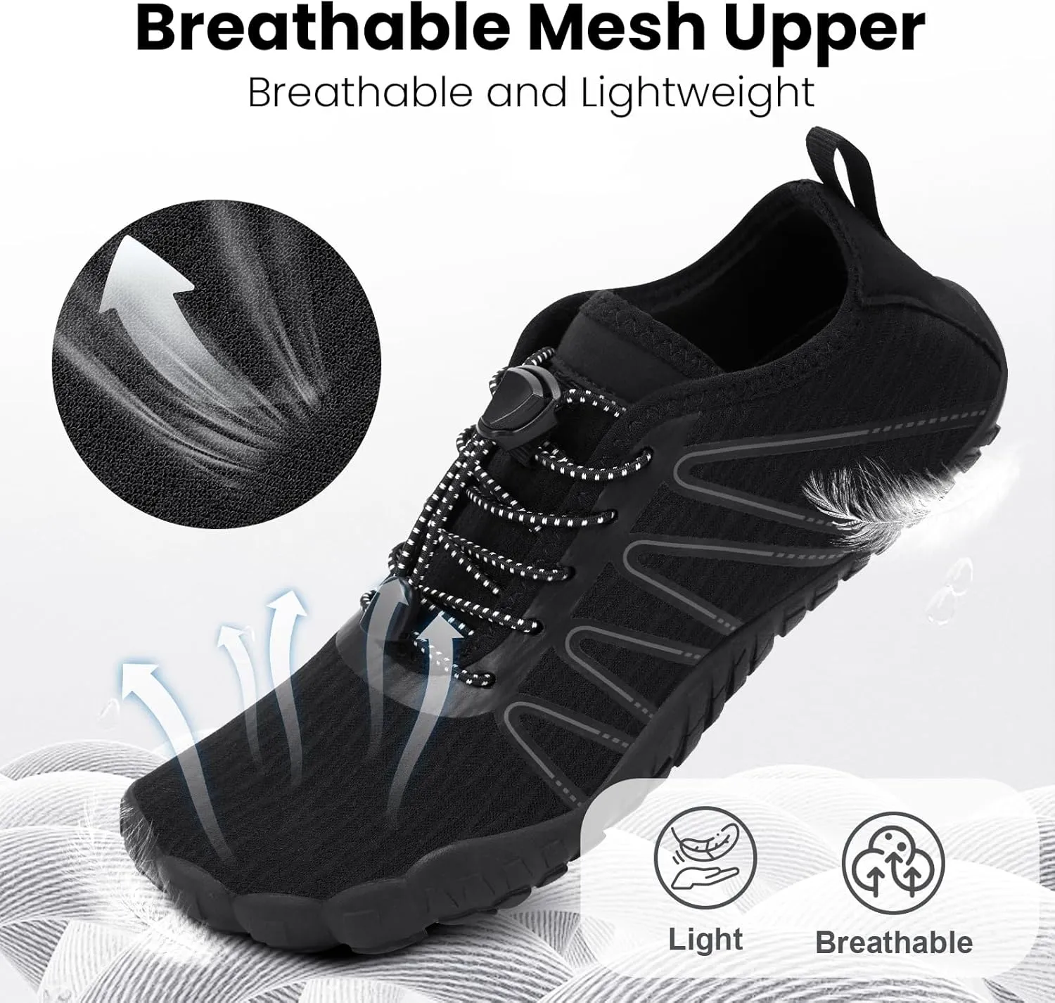 Hike Barefoot Water Shoes Women Men, Pro Grounded Footwear Womens Mens Breathable Wide Toe Box Grounding Unisex for Outdoor Beach Swim Pool Hiking Kayaking Surfing