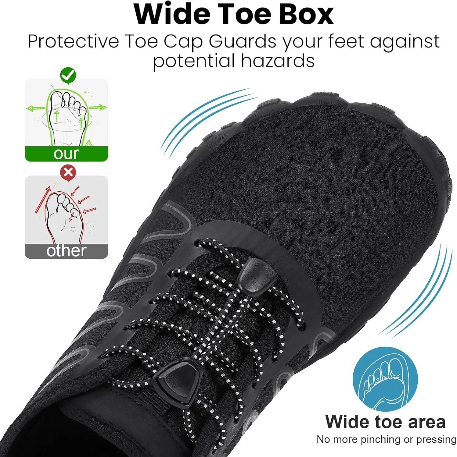 Hike Barefoot Water Shoes Women Men, Pro Grounded Footwear Womens Mens Breathable Wide Toe Box Grounding Unisex for Outdoor Beach Swim Pool Hiking Kayaking Surfing
