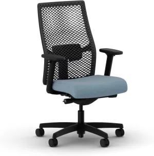 HON Ignition 2.0 ReActiv Ergonomic Office Chair with Lumbar Support, Synchro-Tilt Recline, Breathable Flex-Back Support for Office Chair, Blue