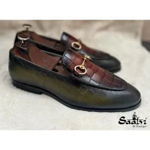 Horsebit Loafers Hand Patina Green